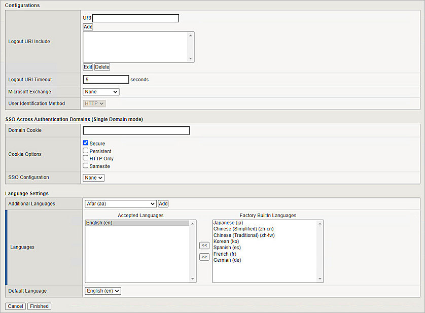 Screenshot of F5 Big-IP, add Access Profile 2